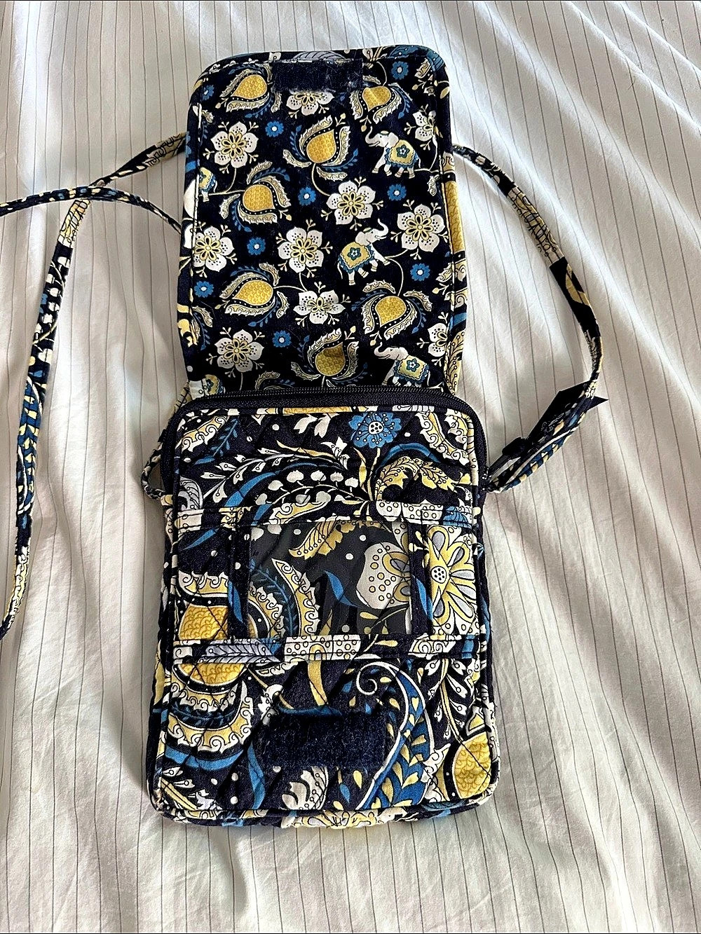 Vera Bradley Lizzy Crossbody Paisley Bag in Black & Blue